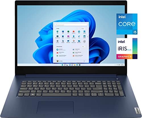 416o9DeE41L._AC_SY879_ Lenovo IdeaPad 3i 17.3 Laptop (2022) – 11th Gen Intel Core i5-1135G7, 20GB RAM, 512GB PCIe SSD, 17.3" HD+ Display, Intel Iris Xe Graphics, Fingerprint Reader, Windows 11 Home, Blue - Image 1