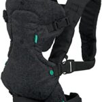 Infantino Flip Advanced 4-in-1 Convertible Baby Carrier – Adjustable Ergonomic Design, Gray, One Size