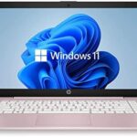 HP 14" HD Laptop (Renewed) – Intel Celeron Dual-Core Processor up to 2.60GHz, 4GB RAM, 64GB SSD, Windows 11, HD Webcam, Dale Pink