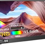 Ingnok 15.6‑Inch Portable Monitor – 1080P IPS External Display, 100% sRGB Color, 350cd/m² Brightness, Dual USB-C & HDMI, Ultra-Slim Laptop Monitor
