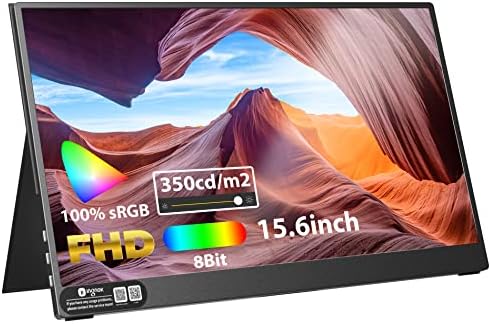 51-hw5SHEwL._AC_SY879_ Ingnok 15.6‑Inch Portable Monitor – 1080P IPS External Display, 100% sRGB Color, 350cd/m² Brightness, Dual USB-C & HDMI, Ultra-Slim Laptop Monitor - Image 1